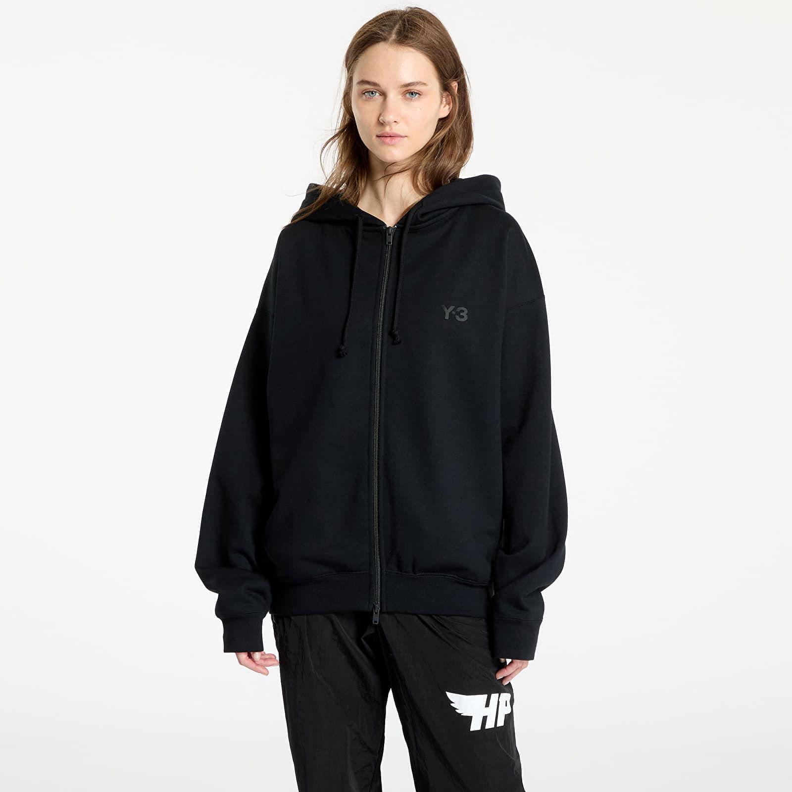 Brushed Terry Full Zip Hoodie UNISEX Black