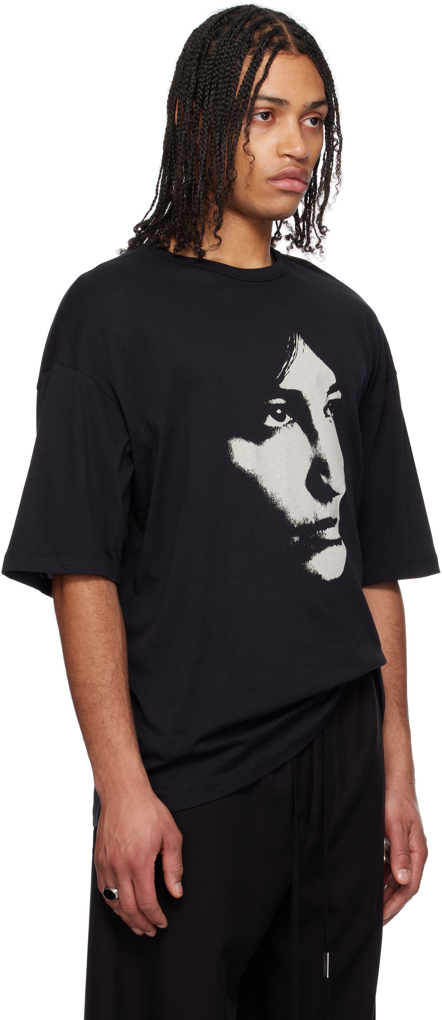 Tričko Ann Demeulemeester Ann Demeulemeester Dieter October's Portrait T-Shirt Čierna | 2510-M-JTS06-40-FA206-099, 1