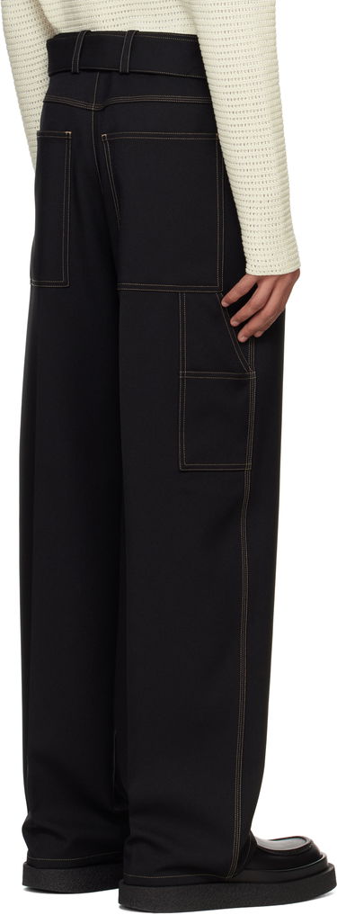 Nohavice Jil Sander Jil Sander Belted Trousers Čierna | J22KA0255_J70001, 2