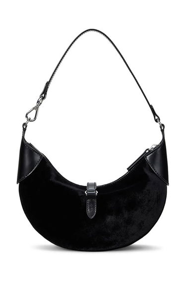Taška cez rameno Polo by Ralph Lauren Suede Shoulder Bag Čierna | 428952653, 1