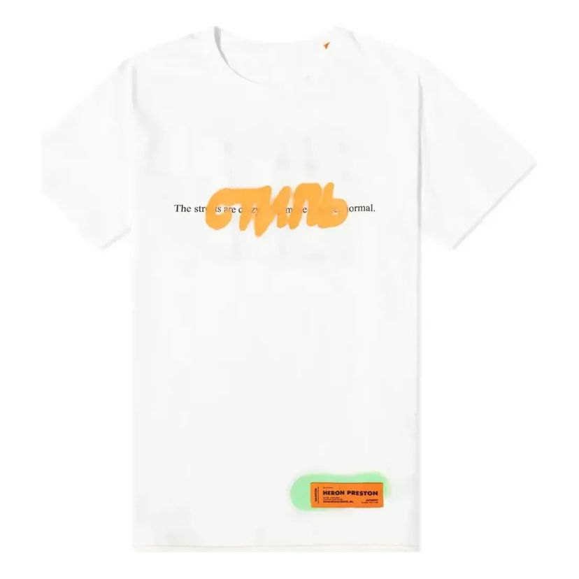 Tričko HERON PRESTON Spray Print T-Shirt Biela | HMAA011S209140270188