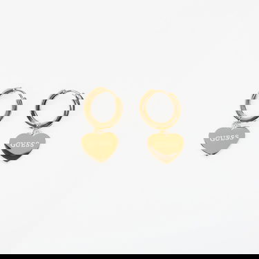 Náušnice GUESS Huggie Me Heart Charm Hoop Earrings with Crystal Detail Žltá | JUBE03145JWYG-GOLD, 1