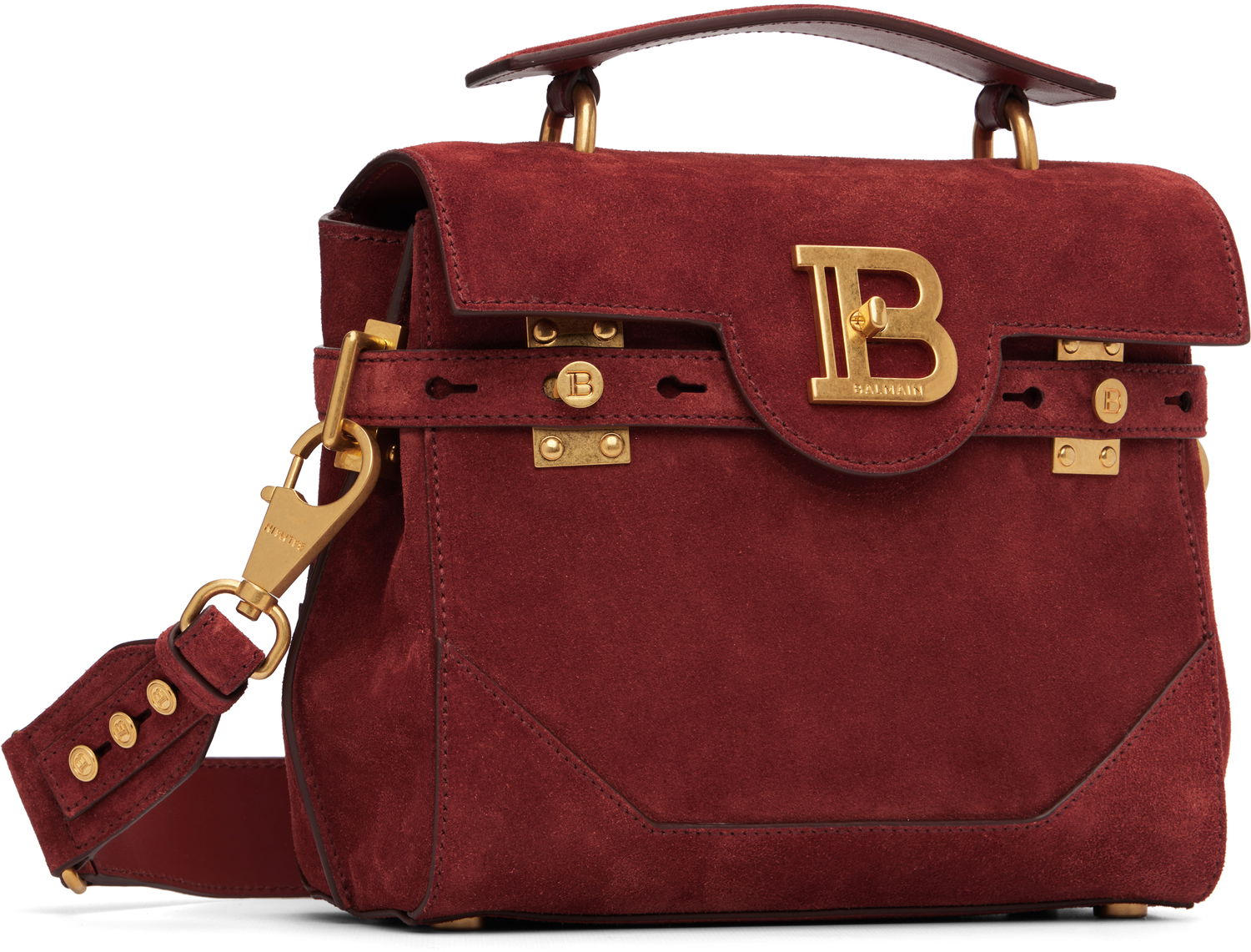 Kabelka Balmain Balmain B-Buzz 23 Suede Bag Vínová | FN0DB526LCRA, 1