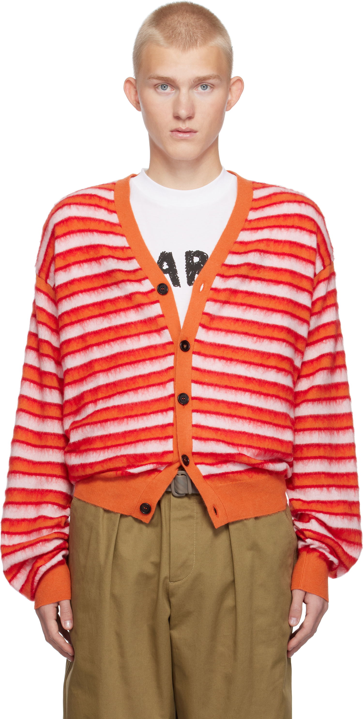 Sveter Marni Wool Mohair Striped Cardigan Rôznofarebný | CDMG0137Q0 UFW617, 0