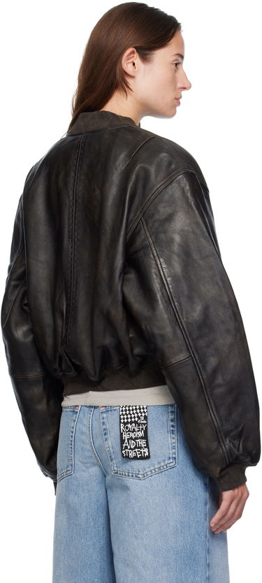 Bomber bunda Ksubi Ksubi Alpha Crop Leather Bomber Jacket Čierna | WFA25JK009, 2