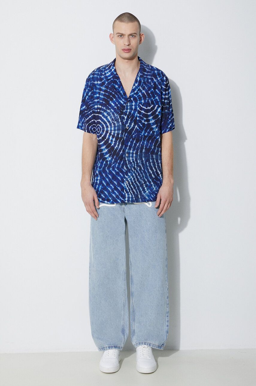 Košeľa Marcelo Burlon Shirt Relaxed Modrá | CMGG001S24FAB0014501, 1