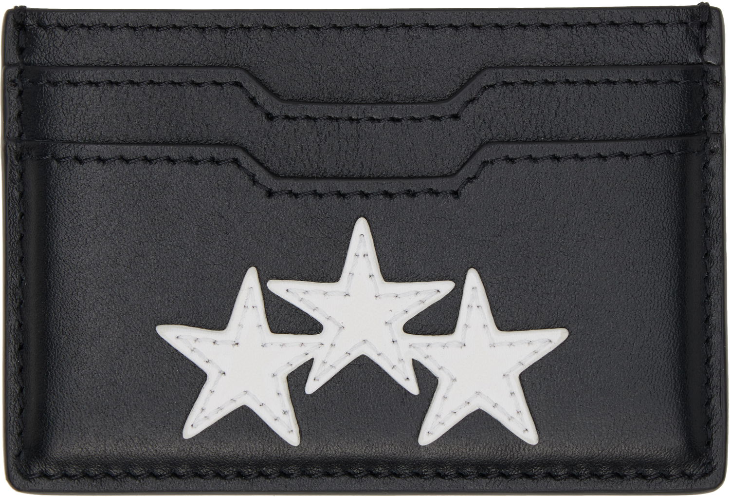 Peňaženka AMIRI Three Star Leather Card Holder Čierna | AMACCO1016, 0