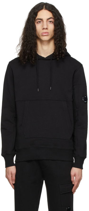 Mikina C.P. Company Diagonal Raised Fleece Pullover Hoodie Čierna | 12CMSS023A005086W, 4