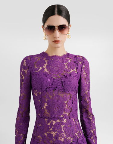 Šaty Dolce & Gabbana Dolce & Gabbana Cordonetto Lace Sheath Dress Fialová | F6M0DTHLM7LF0571, 3