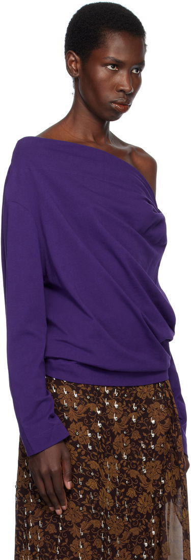 Sveter Dries Van Noten Dries Van Noten Off-Shoulder Top Fialová | 251-011142-1603, 1