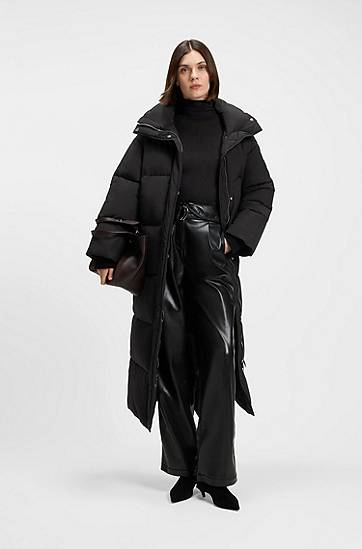 Prešívaná bunda BOSS Long Puffer Jacket Water-Repellent Finish Čierna | 50548045, 1