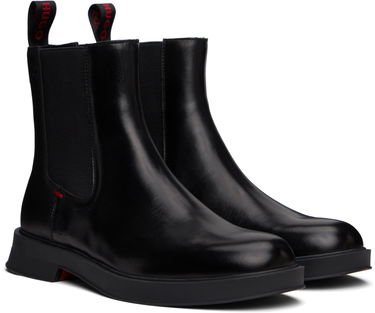 Oblečenie BOSS Leather Chelsea Boots with Stacked Logo Čierna | 50548489, 4