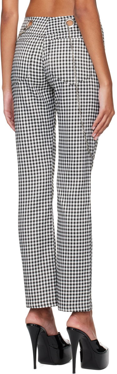 Nohavice Miaou Miaou Tommy Gingham Trousers with Chain Čierna | 1004GINOND, 2