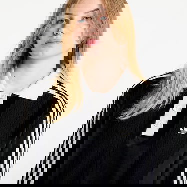 Polo tričko adidas Originals Velvet Striped Long Sleeve Polo Shirt Čierna | KR7652, 1