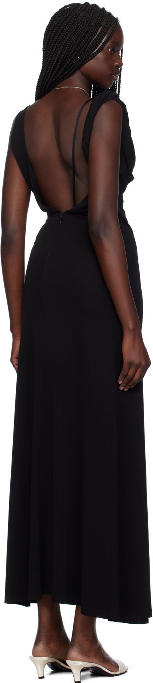 Šaty TOTEME Twist Drape Maxi Dress Čierna | 243-WRD2970-FB0162, 2