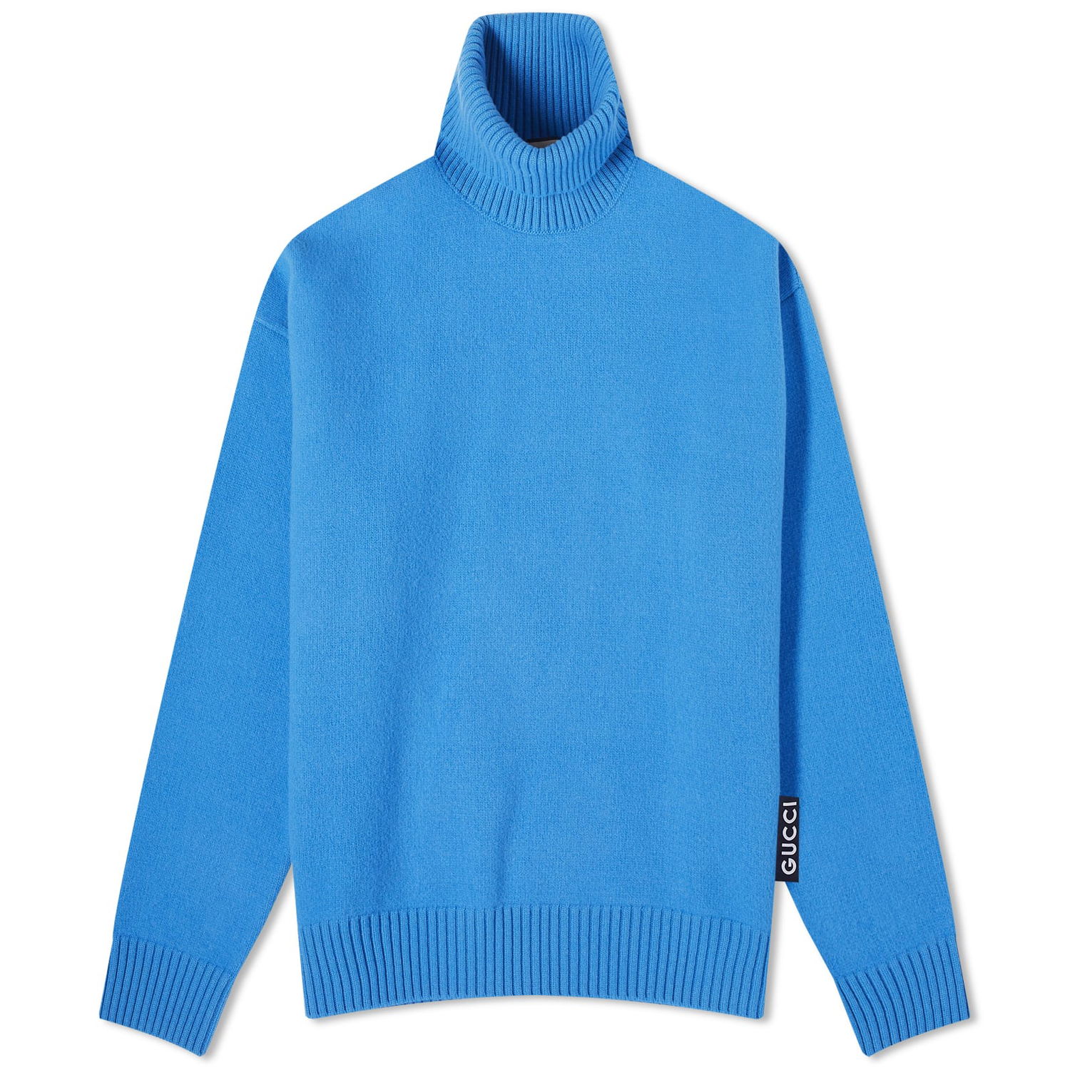 Sveter Gucci Logo Tab Turtleneck Modrá | 763343-XKDNG-4990, 0