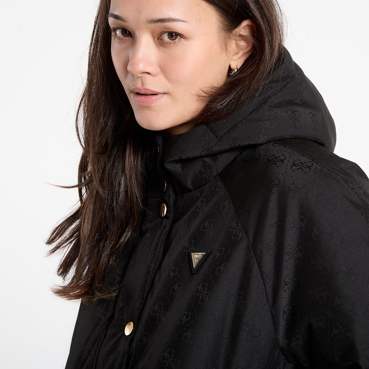 Prešívaná bunda GUESS 4G Boxy Puffer Jacket Jacquard Monogram Čierna | V5BL07WGLW2-FJ9G, 1