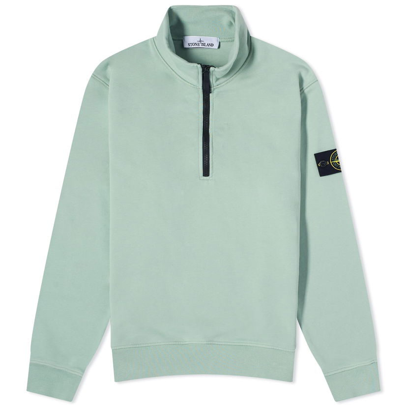 Sveter Stone Island Garment Dyed Half Zip Sweat Zelené | 801561951-V0052