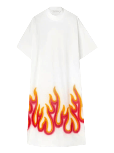 Šaty Palm Angels Burning T-Dress Biela | PWDB105F22JER0030325