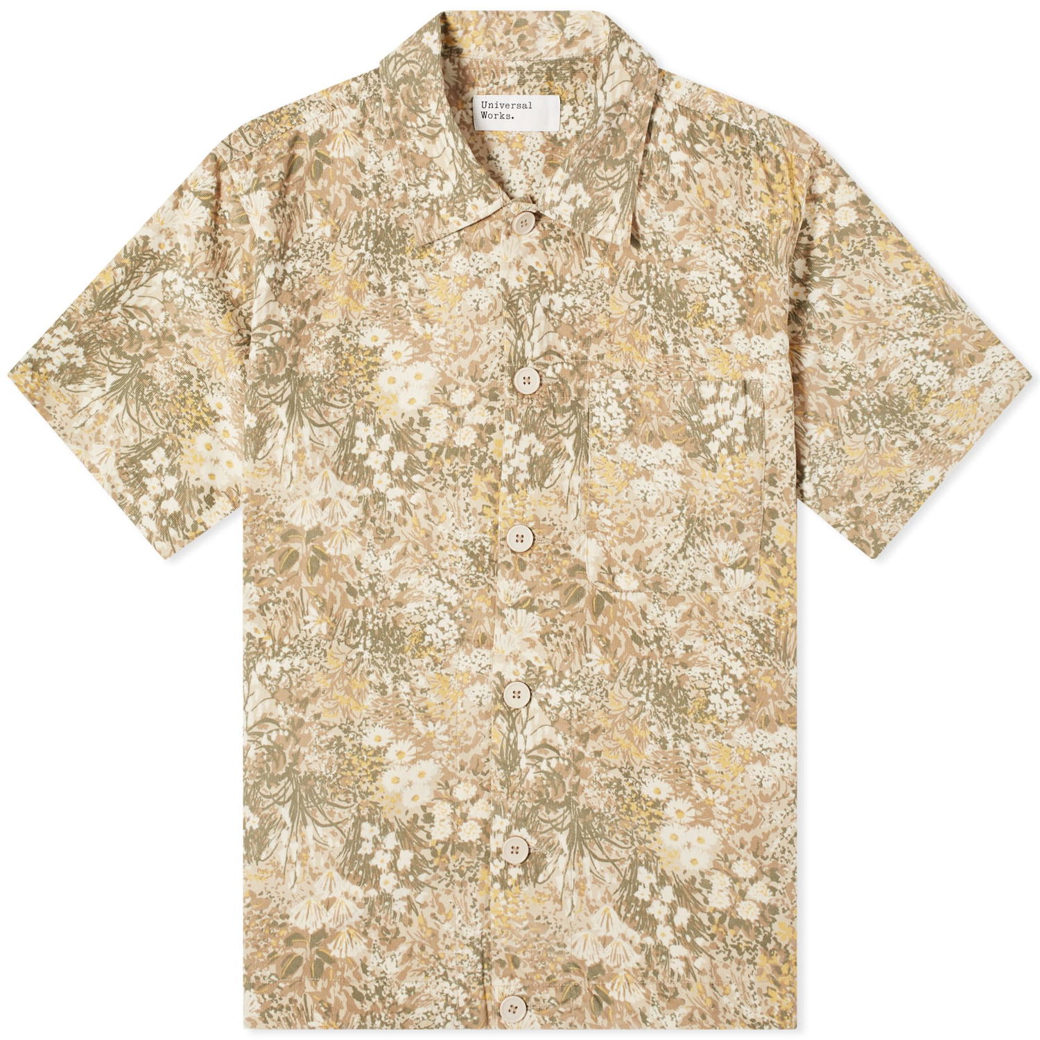 Košeľa Universal Works Universal Works Garden Cord Short Sleeve Shirt Béžová | 30190-SND, 1
