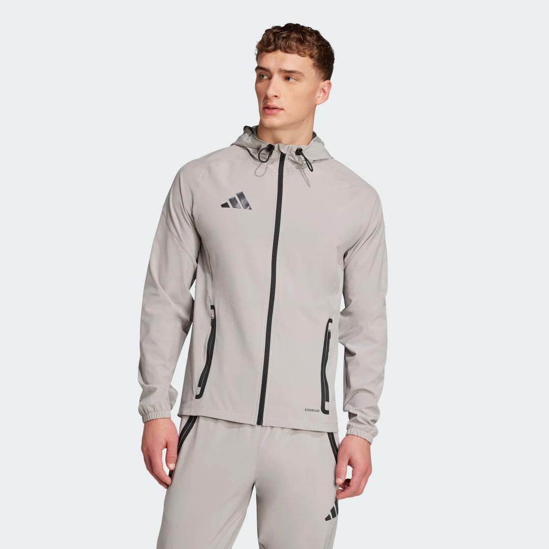 Mikina adidas Performance 25 Competition Travel Woven Jacket Šedá | JY0521, 0