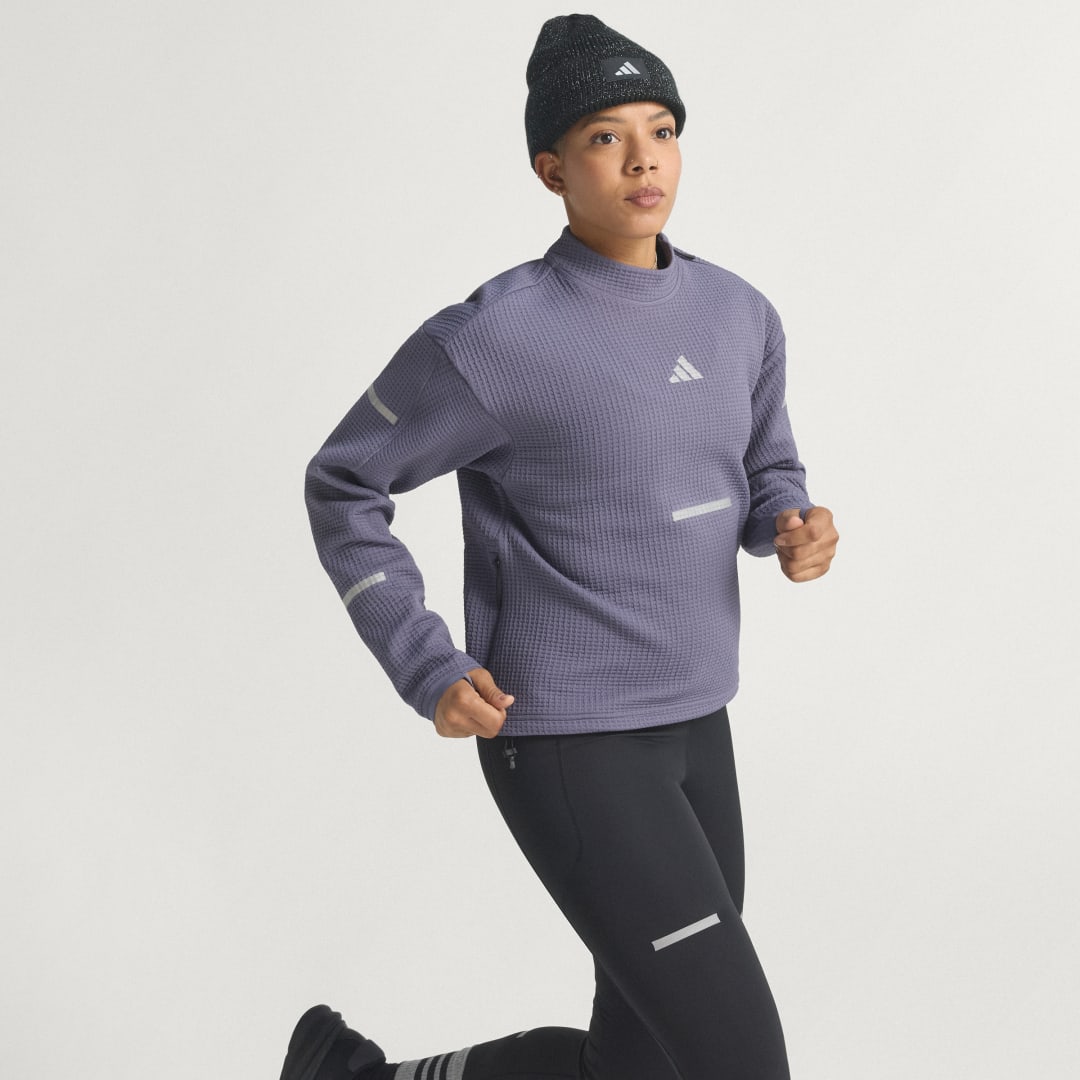 Mikina adidas Performance CLIMAWARM+ Running Top Fialová | JP3844, 0