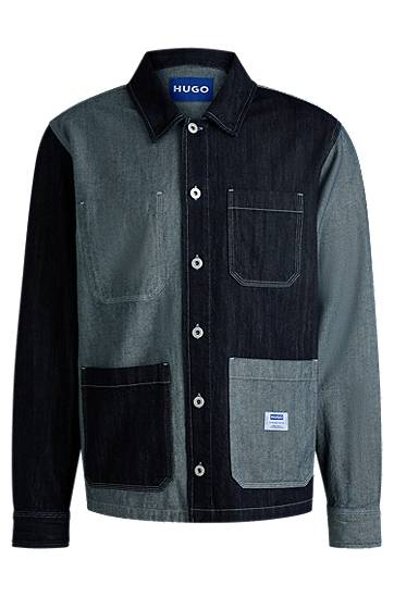 Košeľa BOSS HUGO Relaxed Fit Mixed Denim Overshirt Rôznofarebný | 50534188