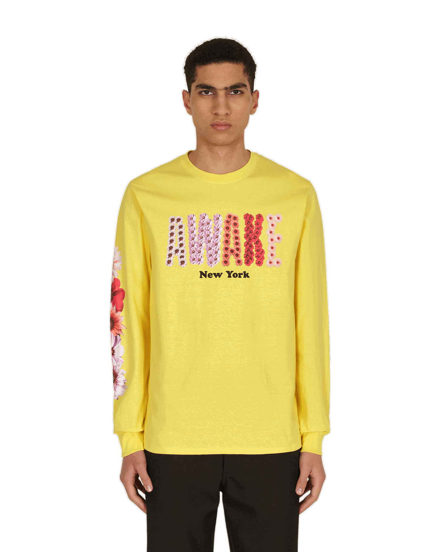 Tričko Awake NY Bloom Logo Longsleeve T-Shirt Žltá | AWK-SS21-TS002 YELLOW, 0