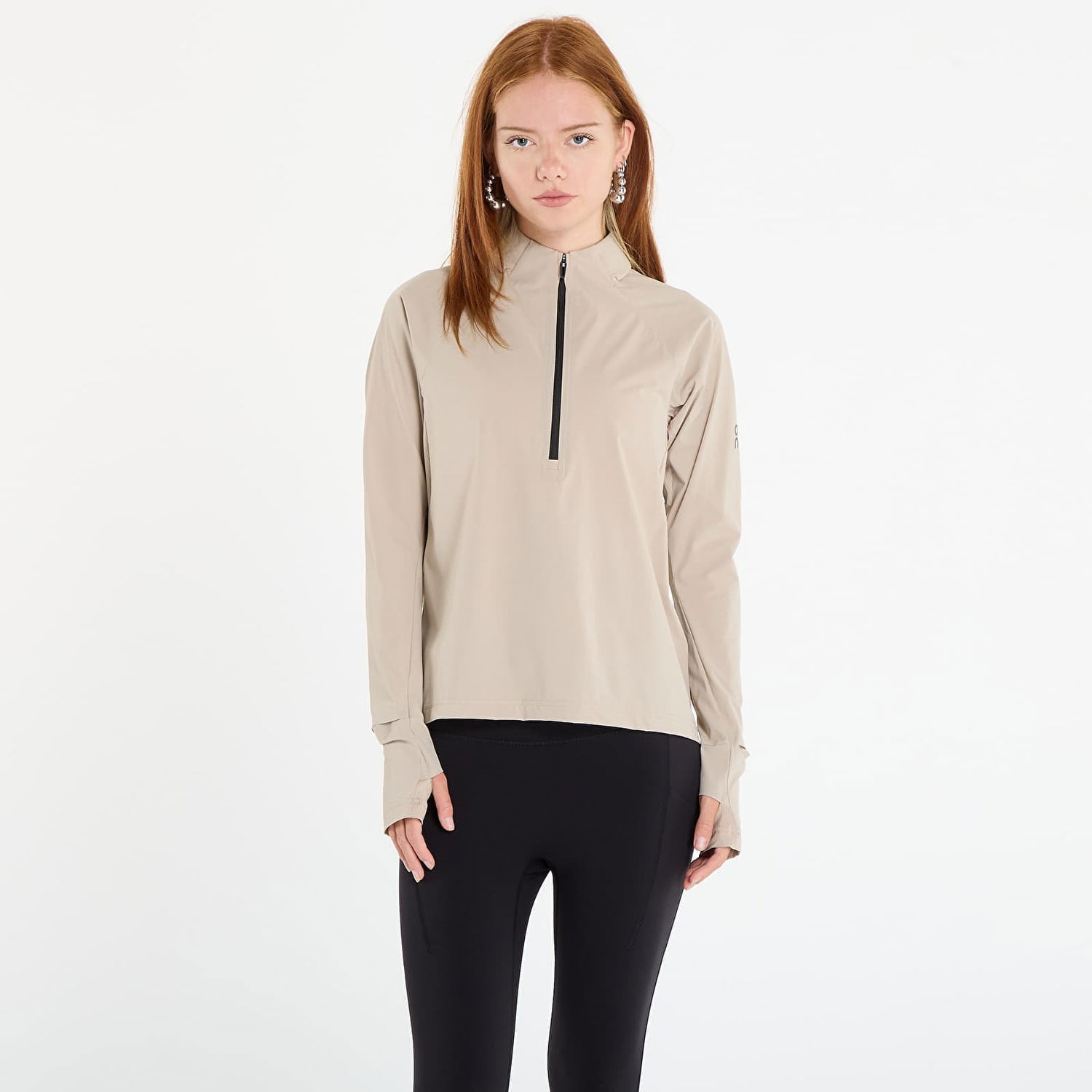 Vetrovka On Running Long Sleeve Quarter-Zip Jacket with Thumbholes Trail Breaker Béžová | 1WE30150603, 0
