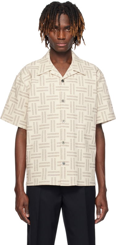 Košeľa KENZO Kenzo Paris 'KENZO Weave' Short Sleeve Shirt Béžová | FF55CH1109JF, 0