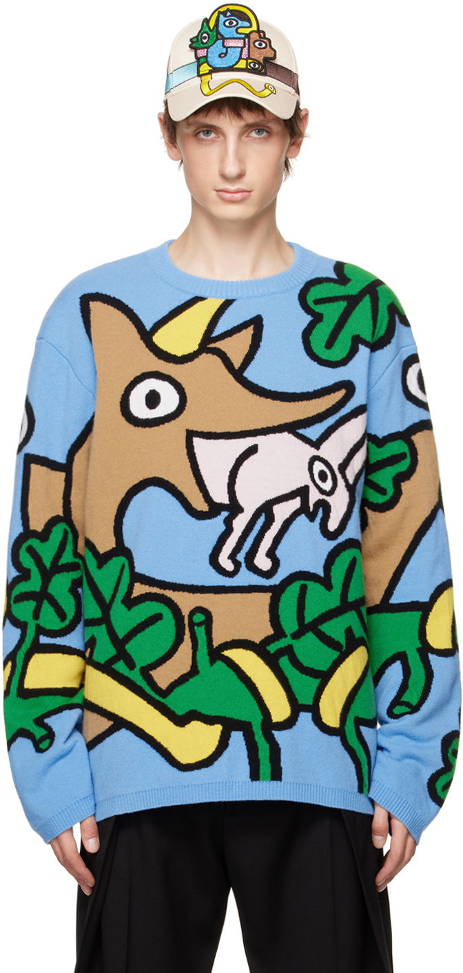 Sveter Walter Van Beirendonck Wisdom Sweater Modrá | 5007, 0