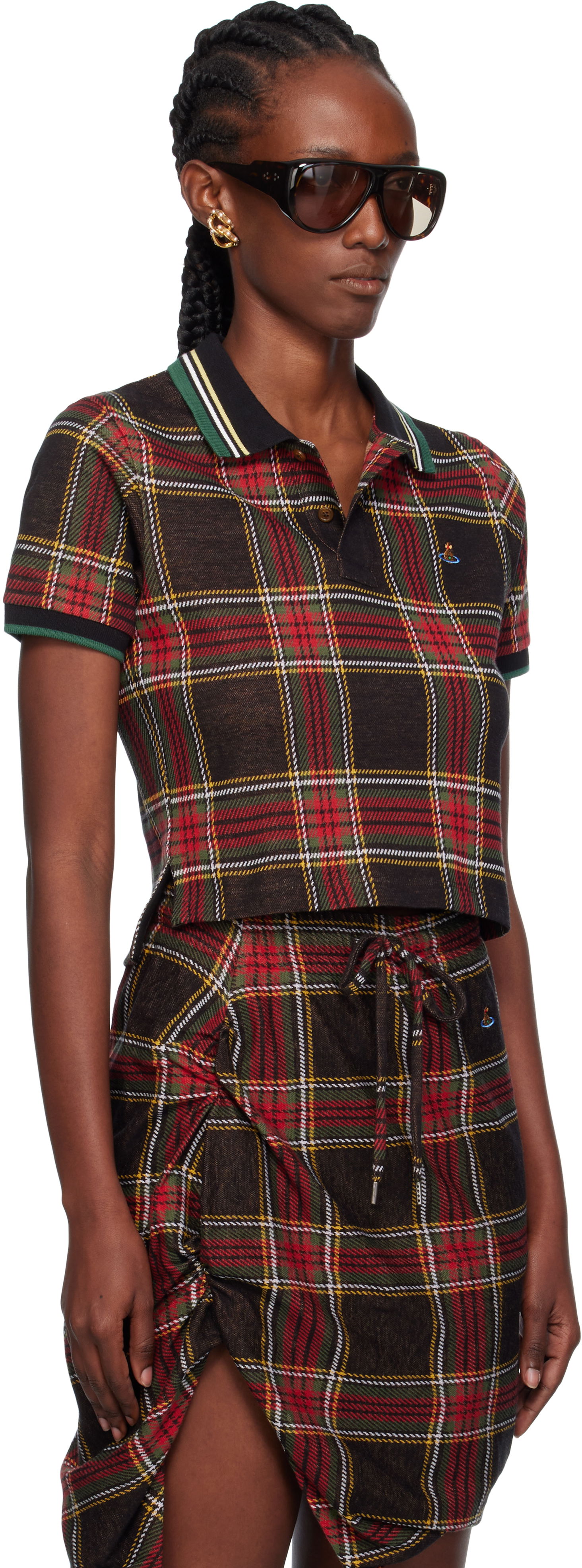 Polo tričko Vivienne Westwood Vivienne Westwood Classic Cropped Plaid Polo Rôznofarebný | 1H010003-J009T-, 1