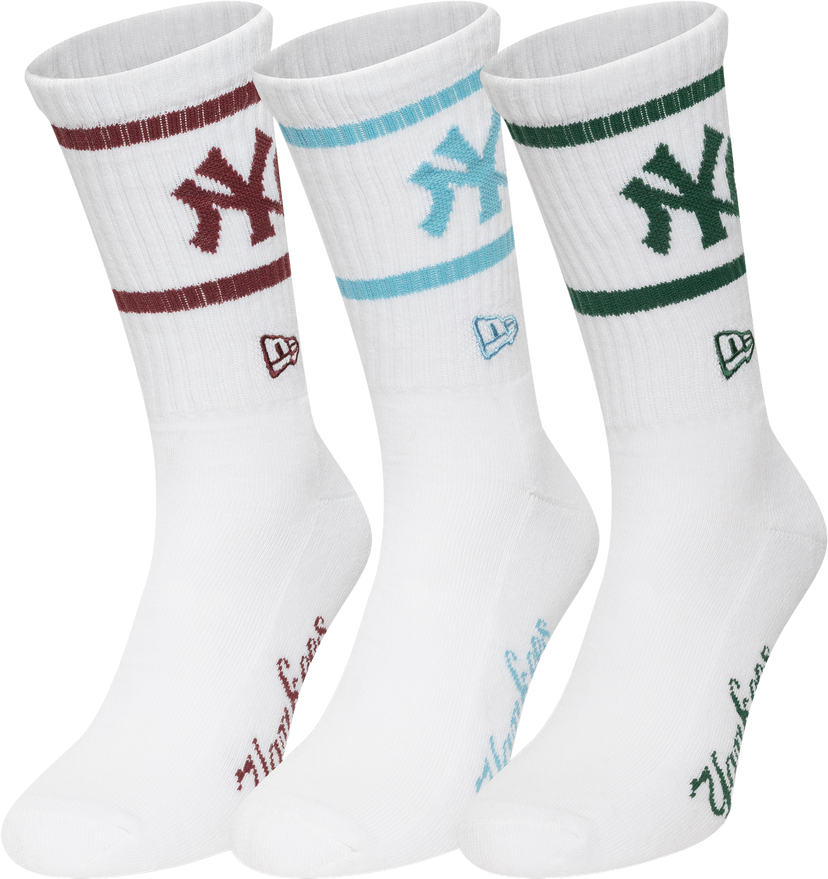 Ponožky New Era MLB New York Yankees Crew Socks 3-Pack Rôznofarebný | 60684243-1