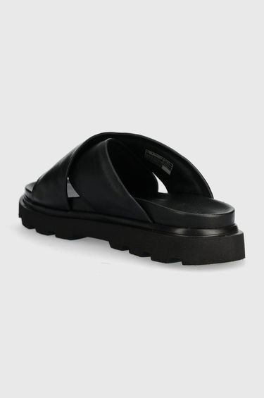 Tenisky a topánky UGG ® Capitelle Crossband Slide for Women in Black, Size 6.5, Leather Čierna | 1152672-BLK, 2
