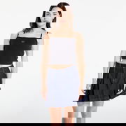 Woven Label Rib Crop Black