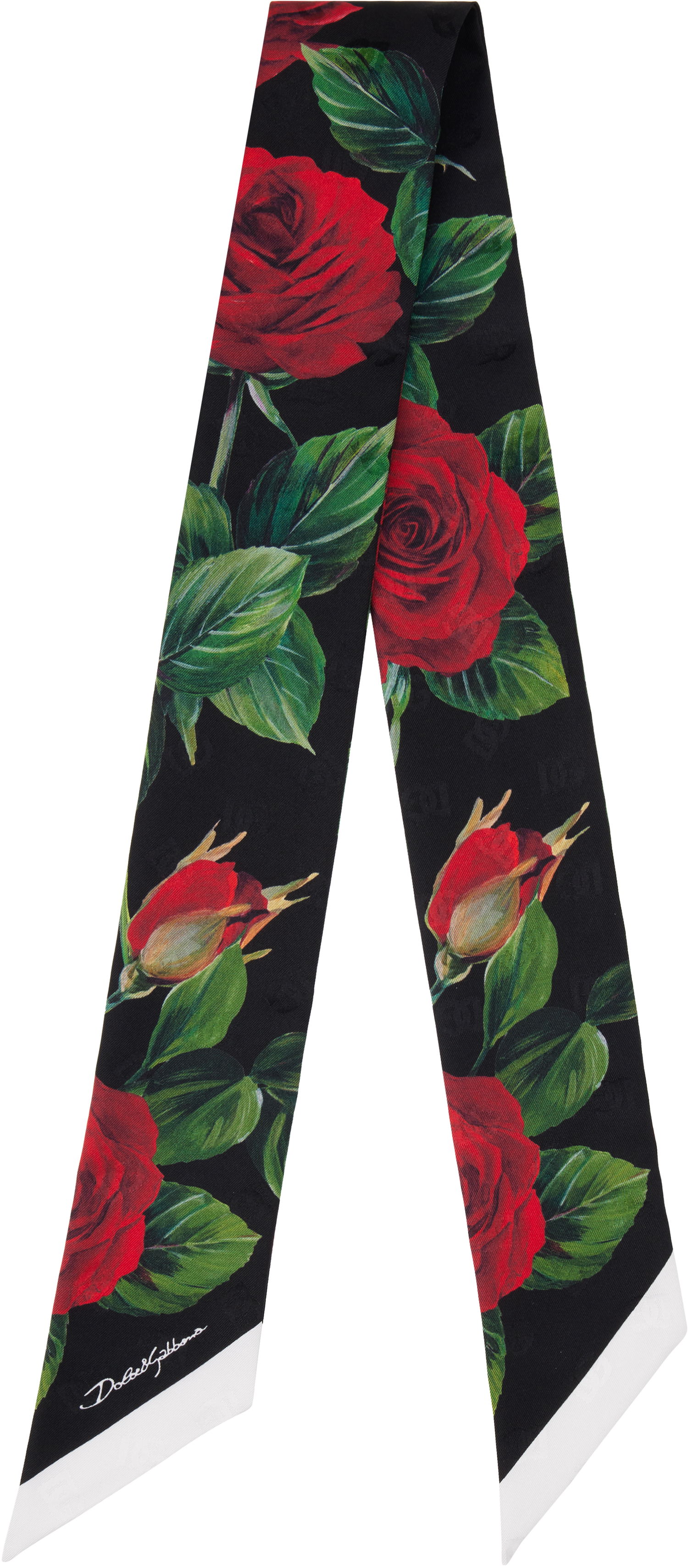 Šál Dolce & Gabbana Floral Jacquard Twill Headscarf Čierna | FS215A GDCQP, 0