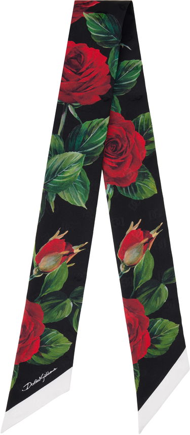 Šál Dolce & Gabbana Floral Jacquard Twill Headscarf Čierna | FS215A GDCQP, 0