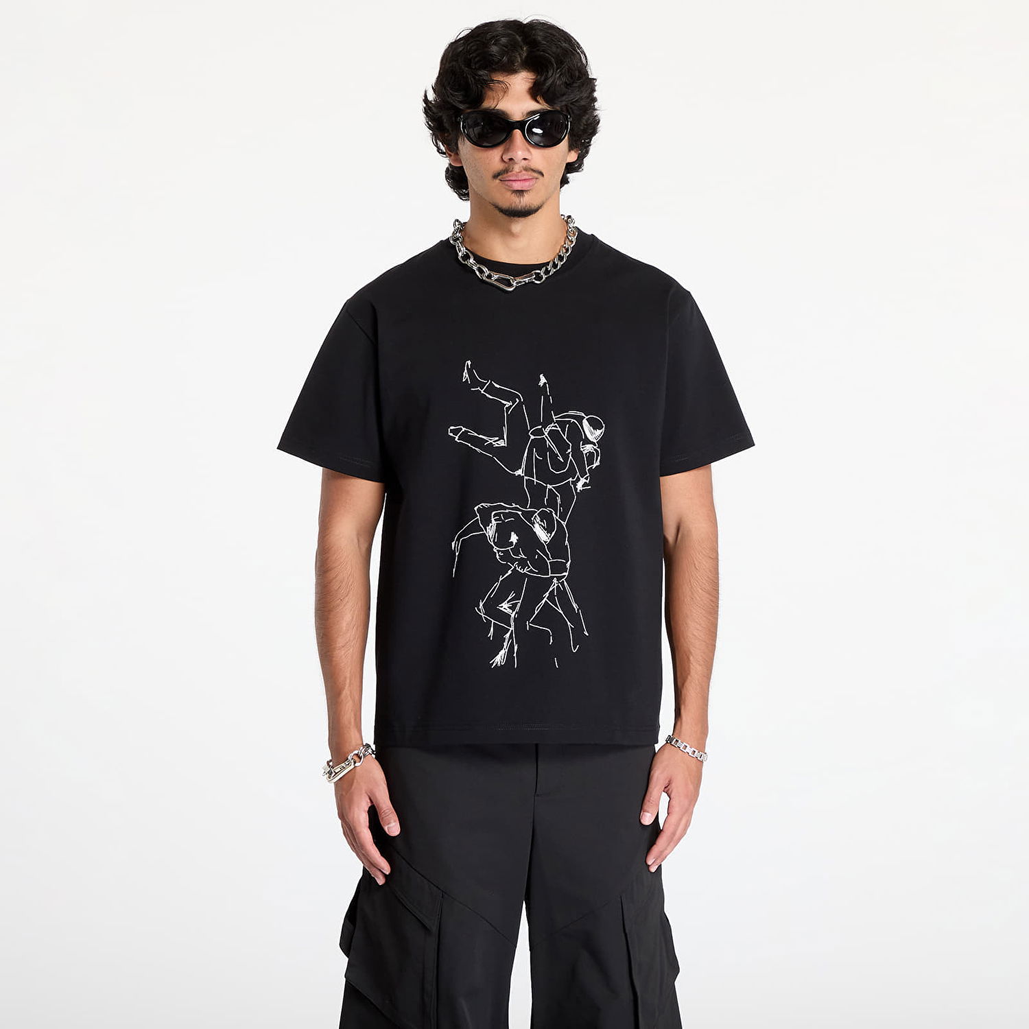 Tričko HELIOT EMIL Shelter Printed T-Shirt Čierna | PREAW24_M_09_125_BLK01, 0