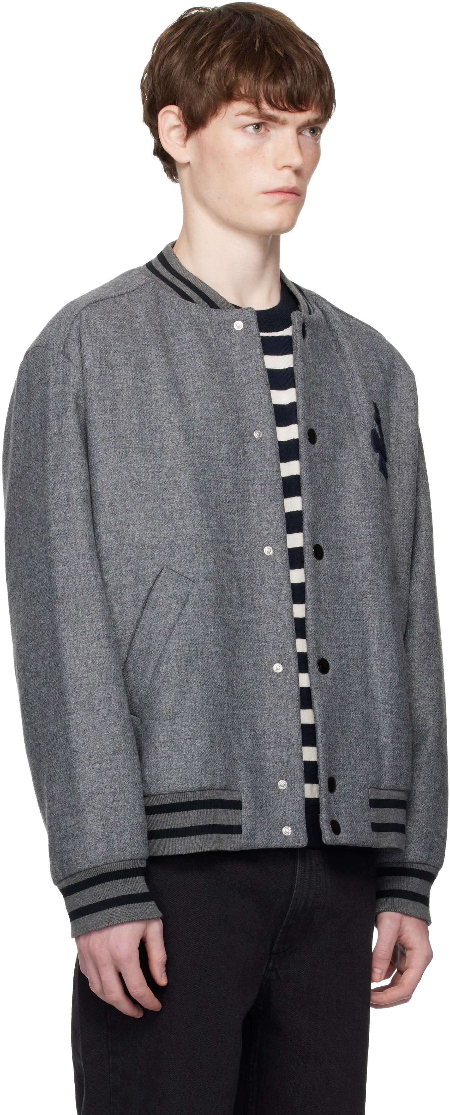 Bomber bunda A.P.C. A.P.C. Micka Wool Bomber Jacket Šedá | WVBEB-M32010, 1