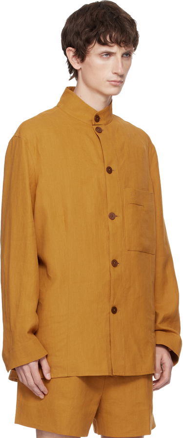 Košeľa ZEGNA Long Sleeve Standing Collar Button-Up Overshirt Oranžová | 973C59A9 SON95, 1