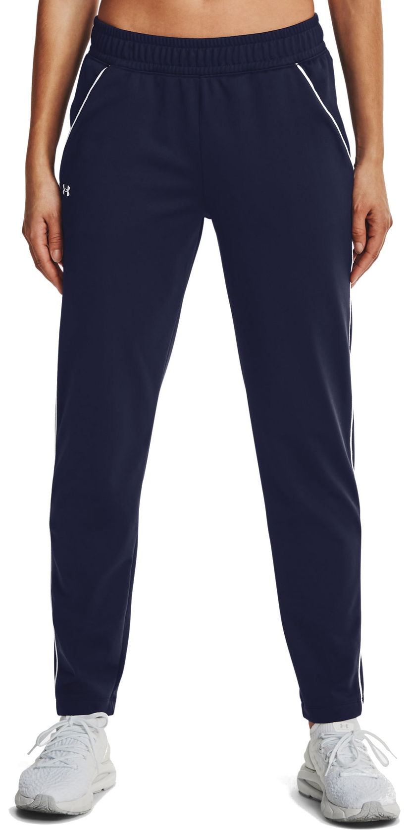 Tepláky Under Armour Tricot Track Pants with Side Stripe Navy | 1361094-410