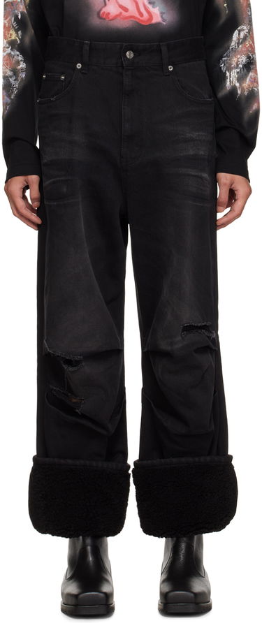 Džínsy We11done We11done Faded Shearling Cuff Jeans Čierna | WD-DP3-23-315-M-BK, 0