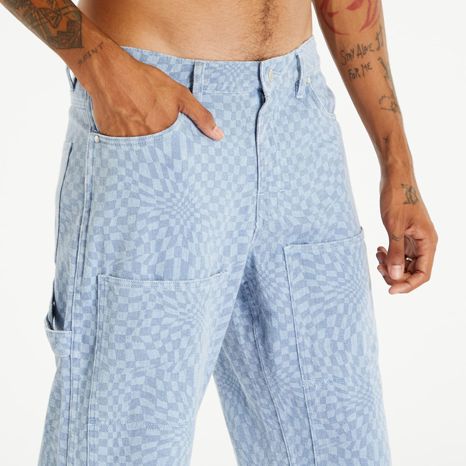 Washy Double Knee Work Pants Blue