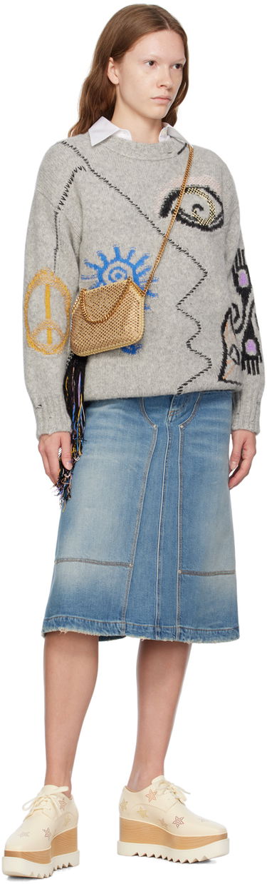 Sveter Stella McCartney Intarsia Knit Sweater Šedá | 6K05673S2438, 3
