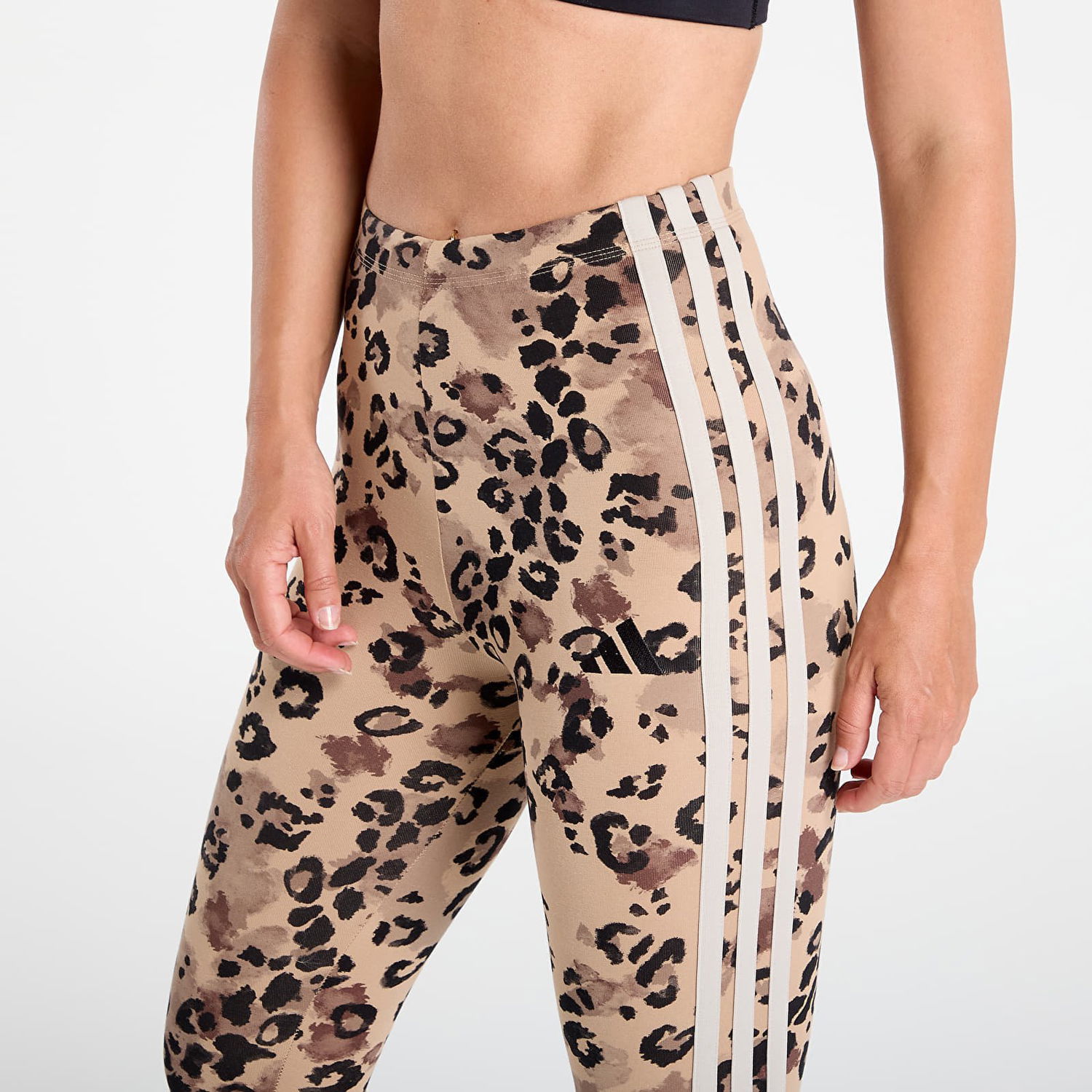 Legíny adidas Originals Essentials 3-Stripes Animal Print Leggings Béžová | JM1865, 1
