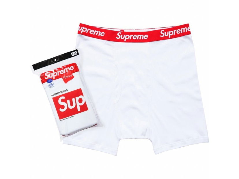 Boxerky Supreme Hanes Boxer Briefs Biela | 12388