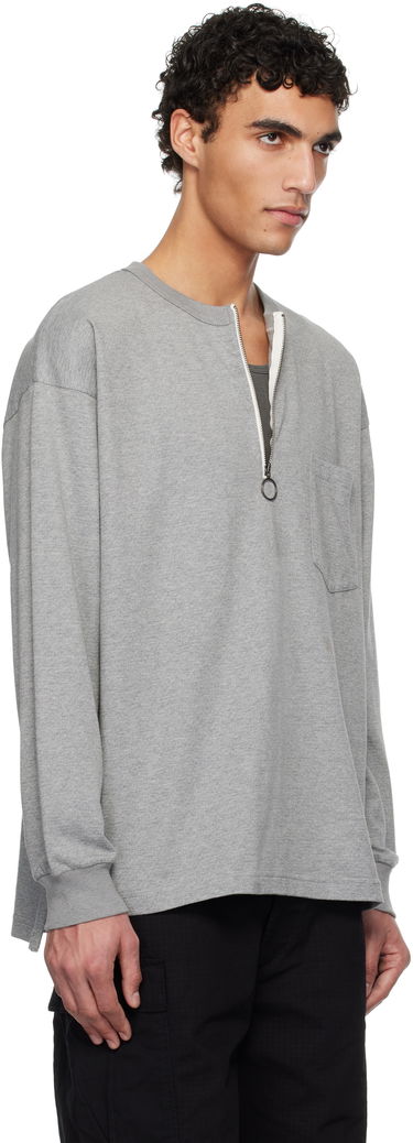 Mikina NANAMICA nanamica Half Zip Long Sleeve T-Shirt Šedá | S25SH013U, 1