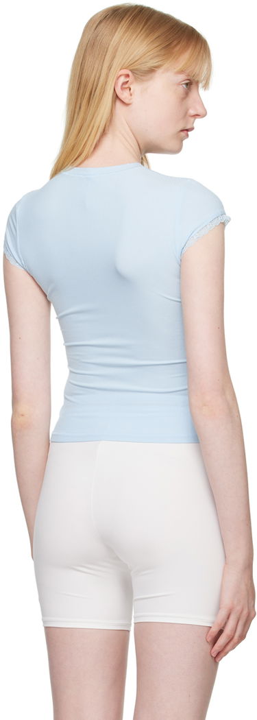 Tričko SKIMS Blue Soft Lounge Lace T-Shirt Modrá | ST-SST-5688W, 2
