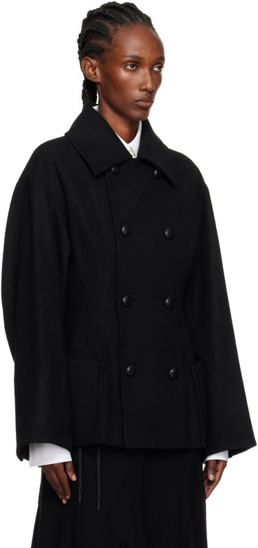 Kabáty Yohji Yamamoto Yohji Yamamoto Darts Pea Coat Čierna | FM-J53-103, 1