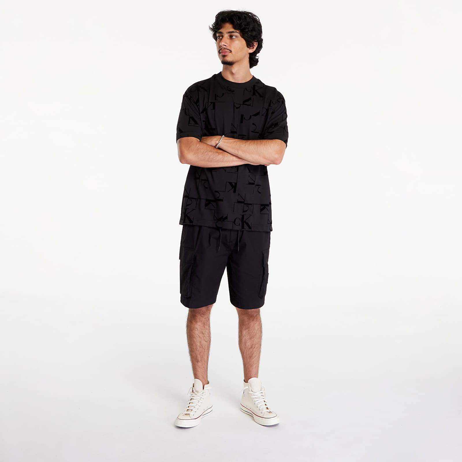 Aop Monogram Tee Black